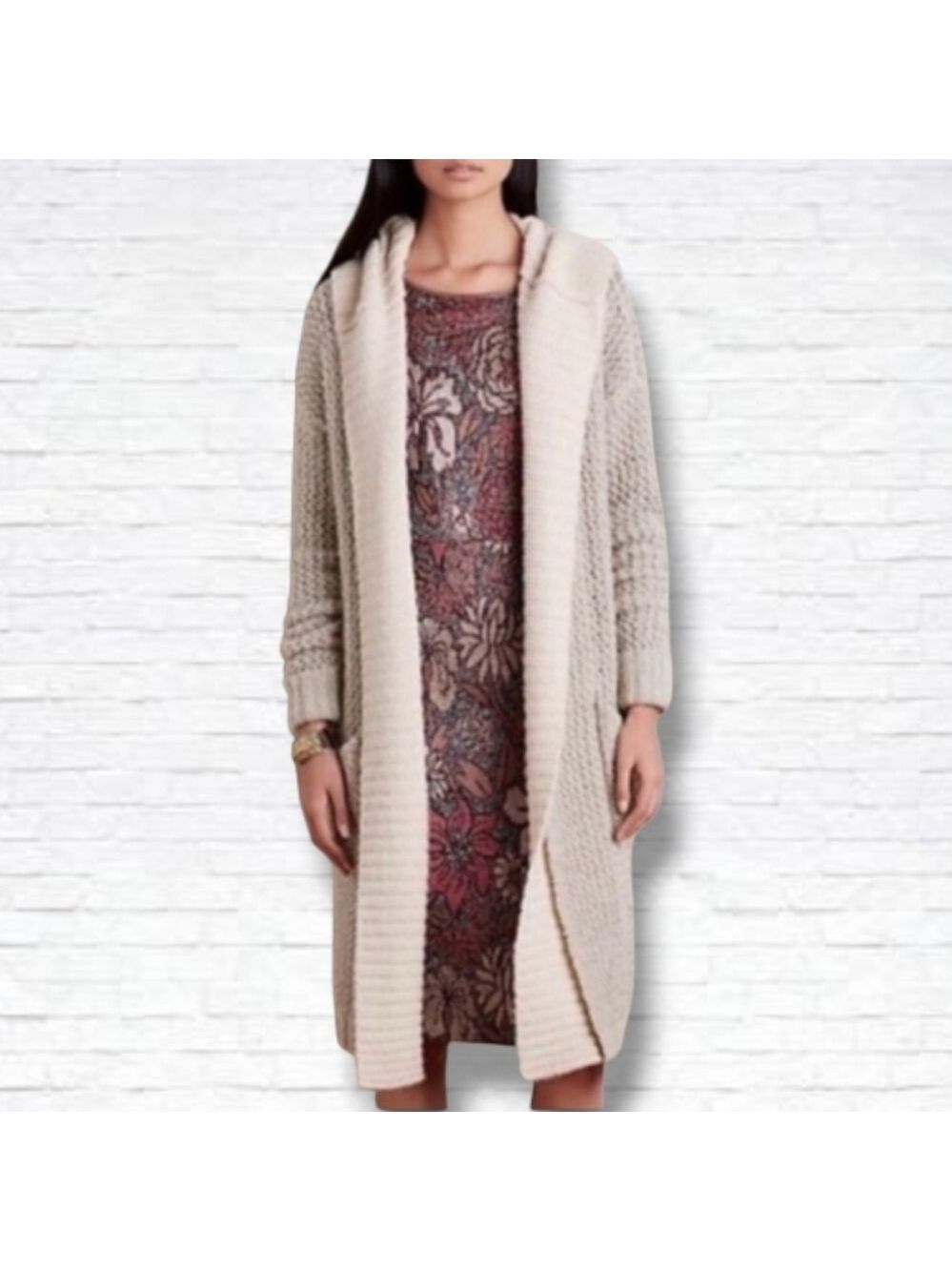 Anthropologie X Sleeping On Snow Long Length Duster Hooded Cardigan Size XS